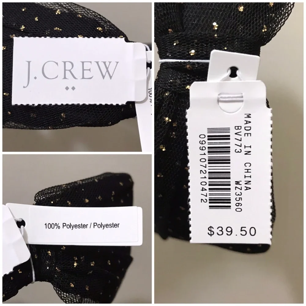 NWT J. Crew Factory Glitter Wrapped Headband Sparkle Whimisgoth Witchy Halloween